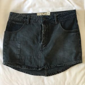 Free people black denim skirt
